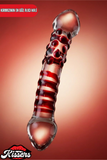 Kırılmaz Şeffaf Desenli Tırtıklı Düz Cam Dildo 21 Cm G Noktası Uyumlu Su Geçirmez Cam Masaj Ürünü