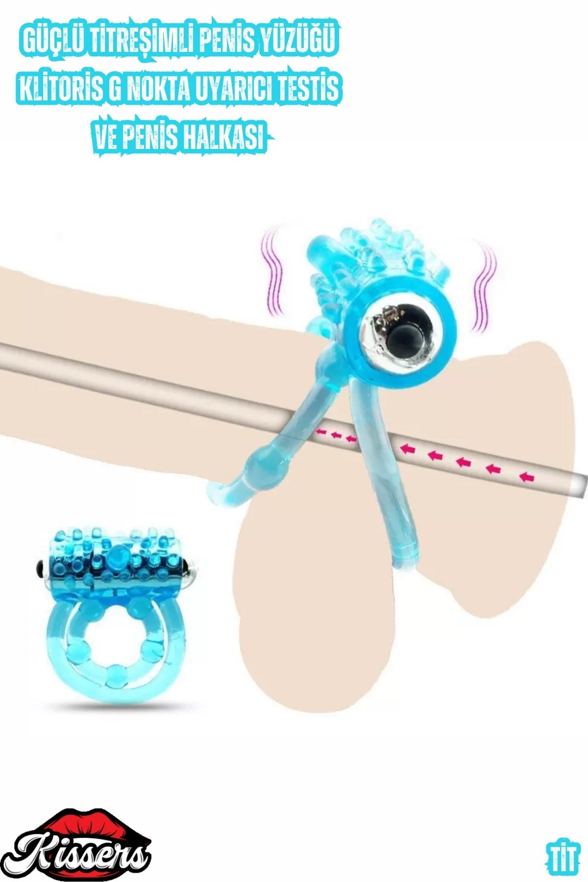 Güçlü Titreşimli Penis Yüzüğü Klitoris G Nokta Uyarıcı Testis ve Penis Halkası