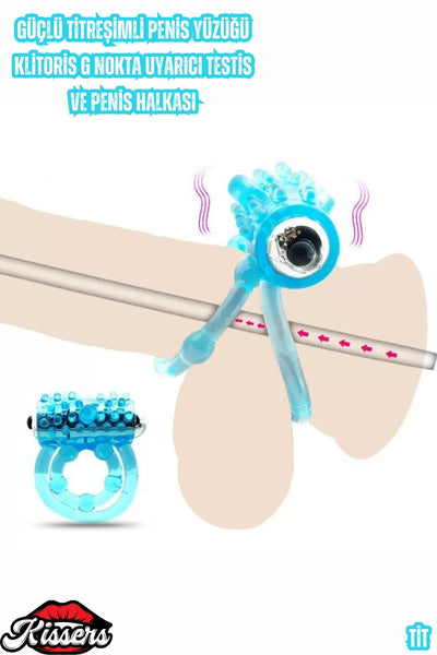 Güçlü Titreşimli Penis Yüzüğü Klitoris G Nokta Uyarıcı Testis ve Penis Halkası