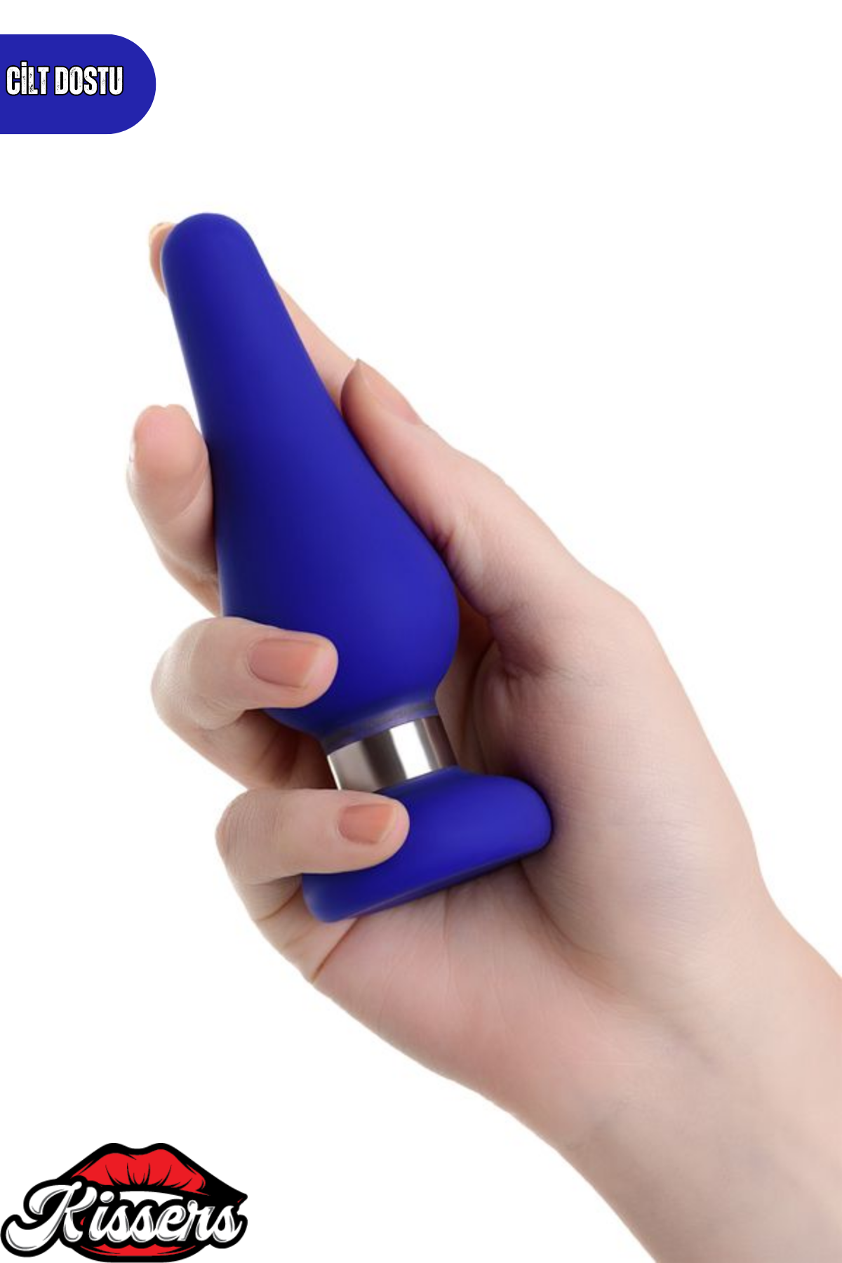 Classic Genişleyen Silikon Anal Plug 11,5 cm Mavi Burç Şeklinde Orta Boy