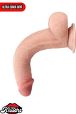Kablolu Kumandalı Vantuzlu Güçlü Titreşimli Gerçekçi Yapay Penis Realistik Dokuda Dildo 23 cm