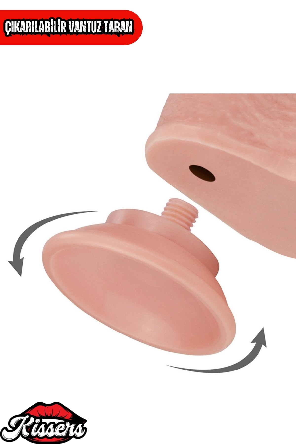 Kablolu Kumandalı Vantuzlu Güçlü Titreşimli Gerçekçi Yapay Penis Realistik Dokuda Dildo 23 cm