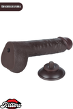 Lovetoy Ultra Realistik Hareketli Deri Çift Katmanlı Zenci Dildo Penis 24 cm