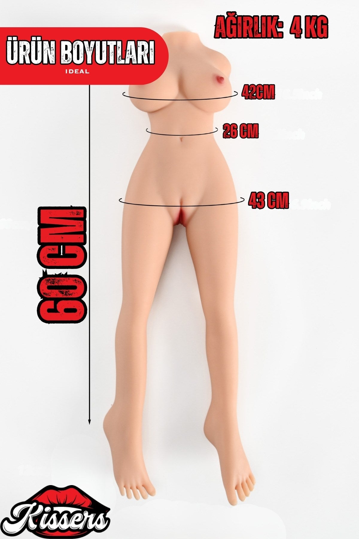 Yeni Nesil Gerçekçi Isıtmalı Titreşimli Anal Vajinal Çift Girişli Realistik Manken Mastürbatör 4 Kg