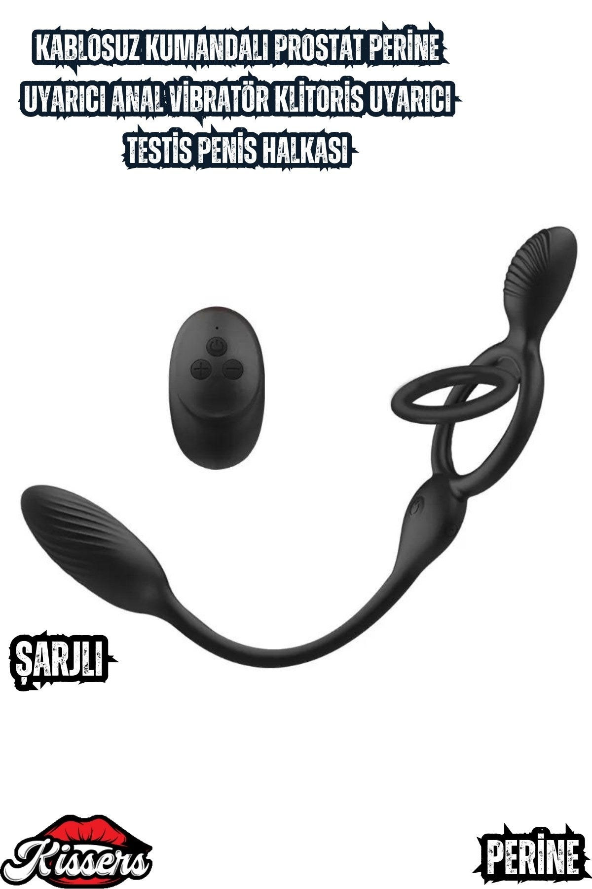 Şarjlı Kablosuz Kumandalı Perine Uyarıcı Anal Vibratör Klitoris Uyarıcı Testis Penis Halkası