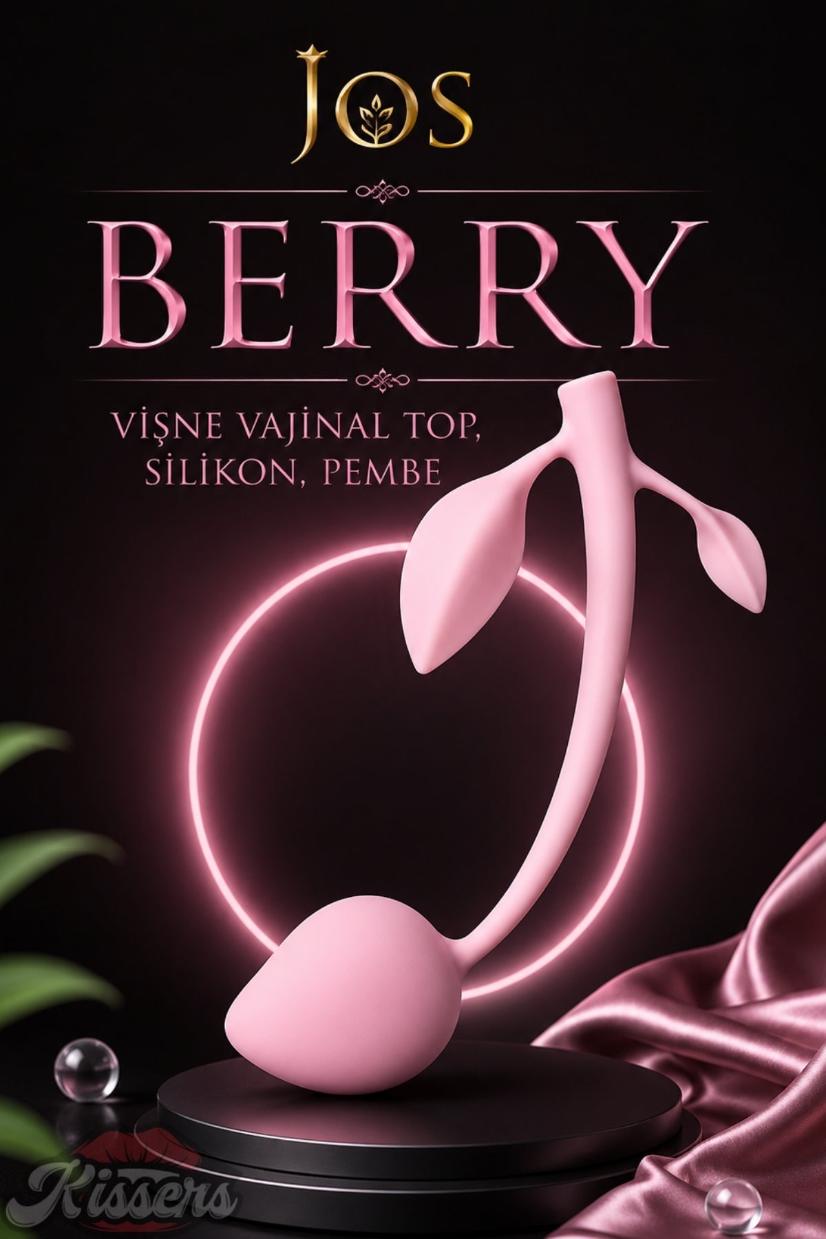 Jos Berry Vişne Vajinal Top, Silikon, Pembe