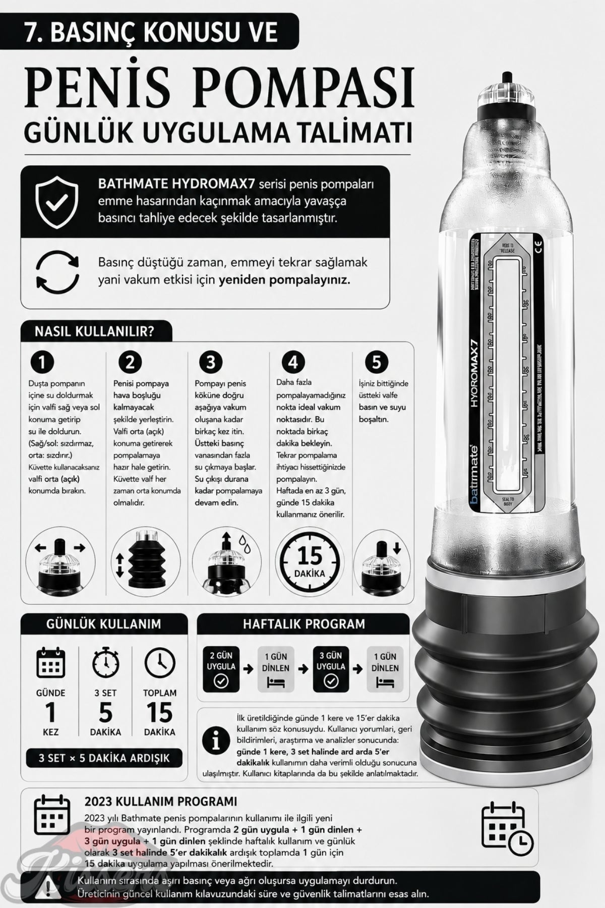 Bathmate Etkili Ultra Güçlü Hidroponik Hydromax 7 Penis Pompası