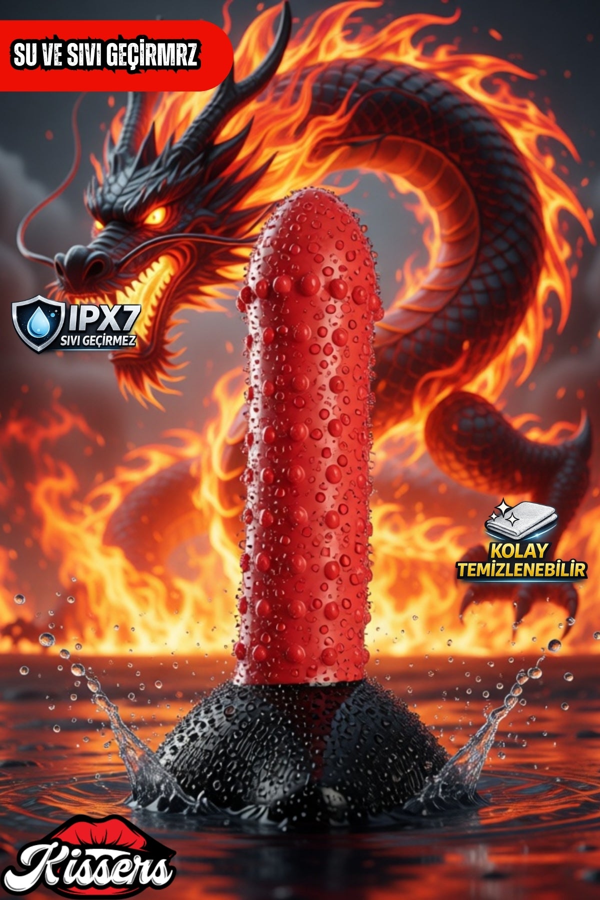 Ultra Gerçekçi Büyük Boy Realistik Kalın Monster Chimera Kırmızı Dildo Yapay Penis 21 cm