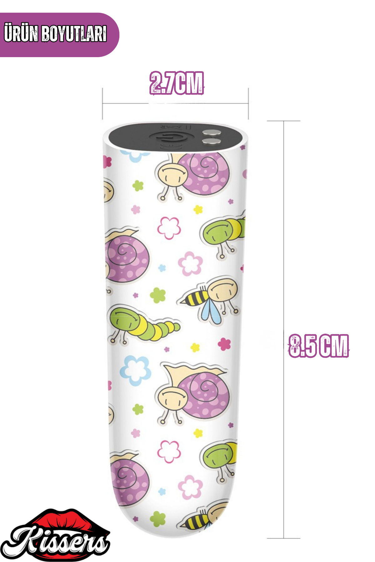 Lovetoy Beyaz Desenli Şarjlı Mini Vibratör Giyilebilir Güçlü Titreşimli Su Geçirmez Masaj Cihazı
