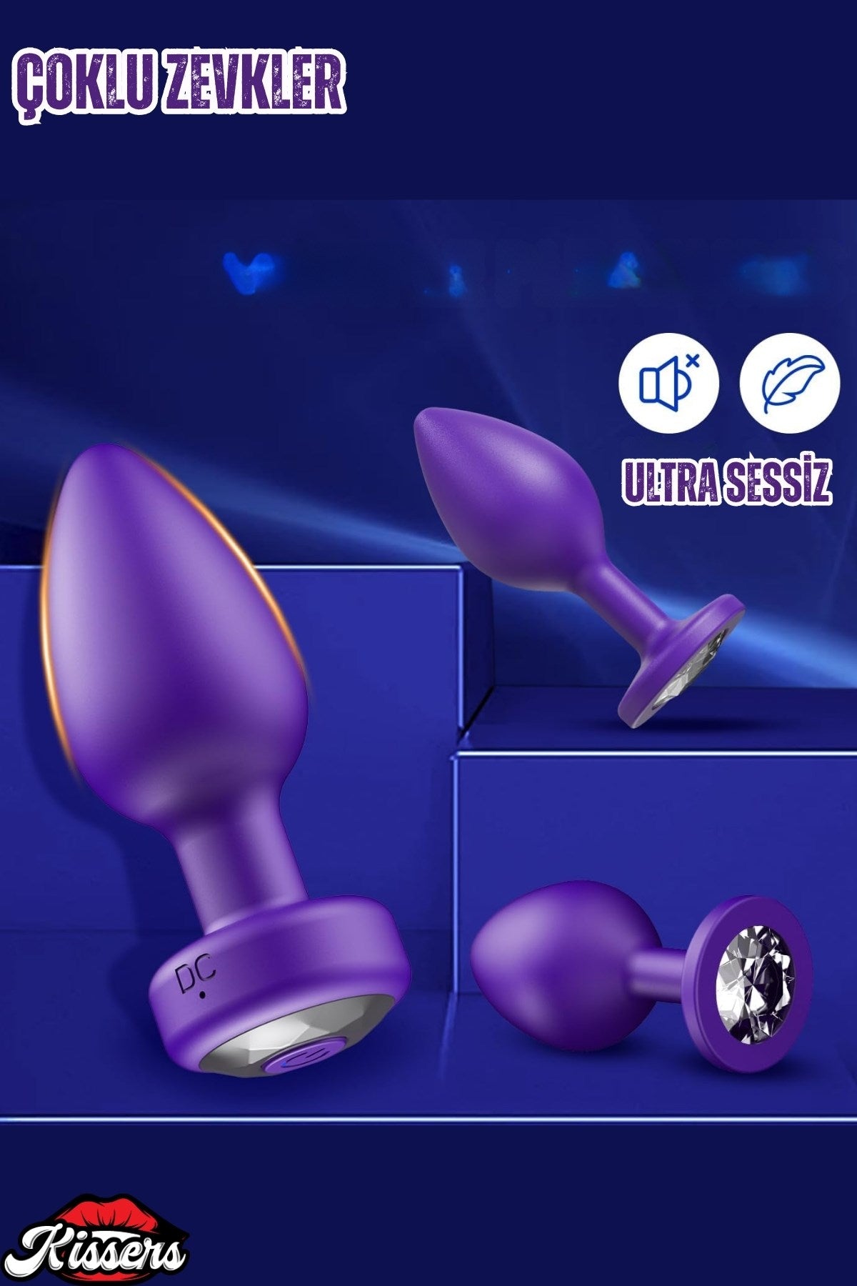 Uzaktan Kumandalı Titreşimli Mor Renkli Silikon Anal Tıkaç Butt Plug 3'Lü Set