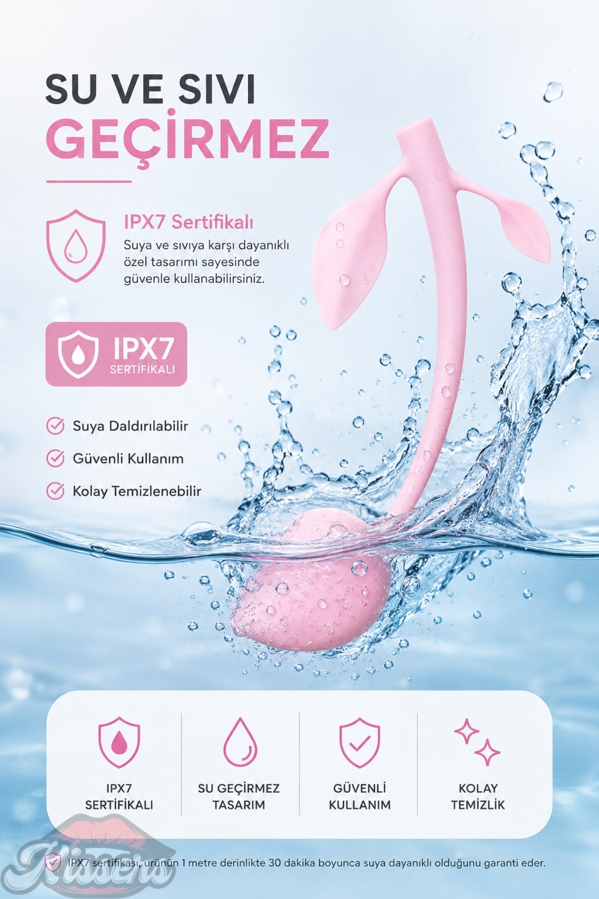 Jos Berry Vişne Vajinal Top, Silikon, Pembe