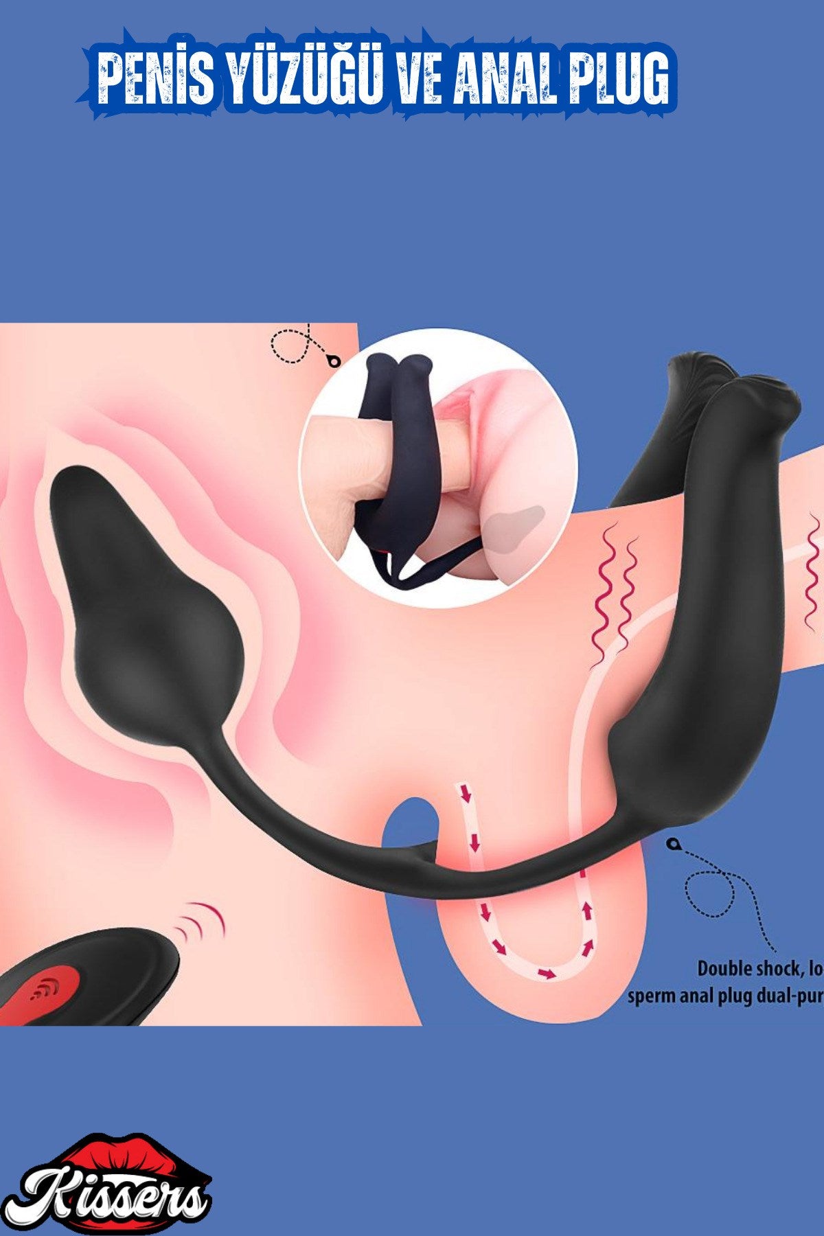 Şarjlı Kablosuz Kumandalı Klitoris Uyarıcı ve Masaj Vibratörü Penis Halkası