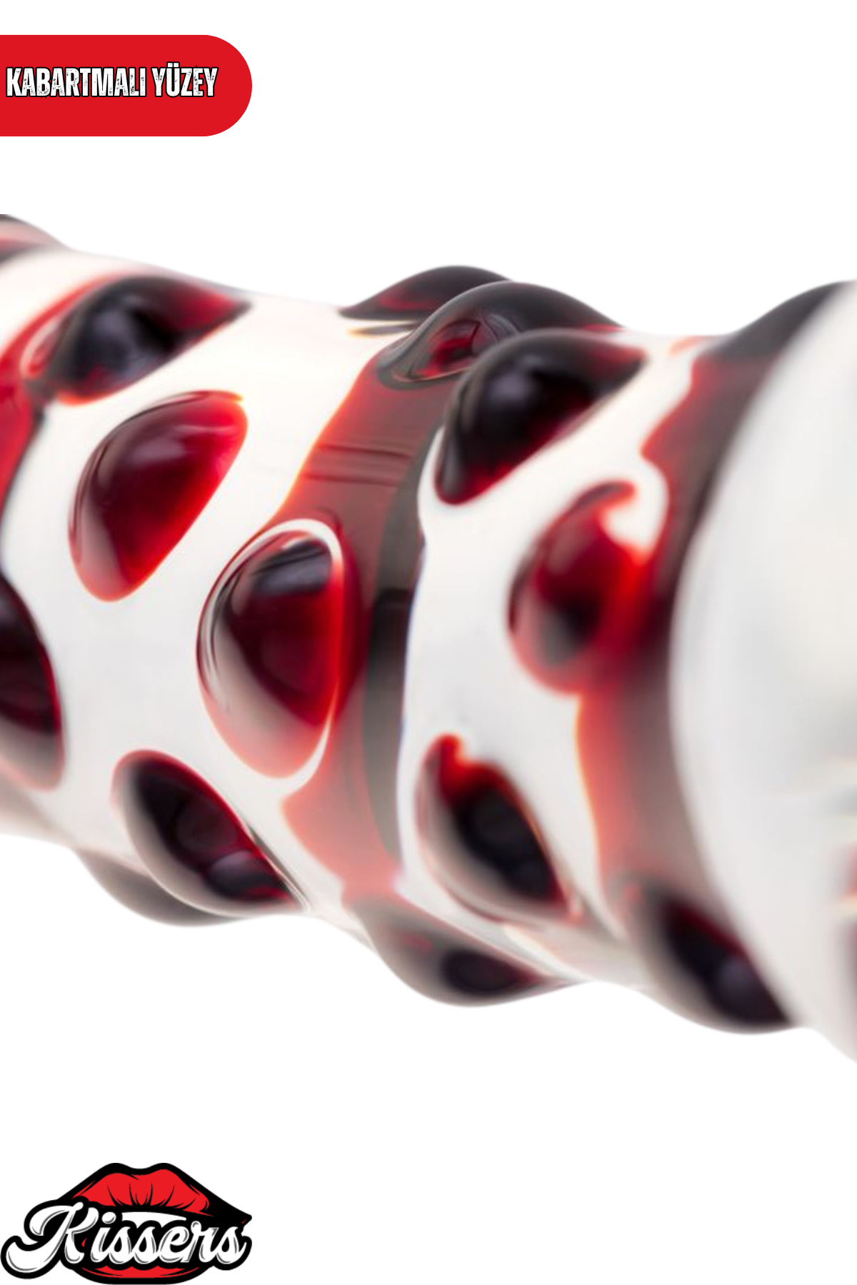 Kırılmaz Şeffaf Desenli Tırtıklı Düz Cam Dildo 21 Cm G Noktası Uyumlu Su Geçirmez Cam Masaj Ürünü