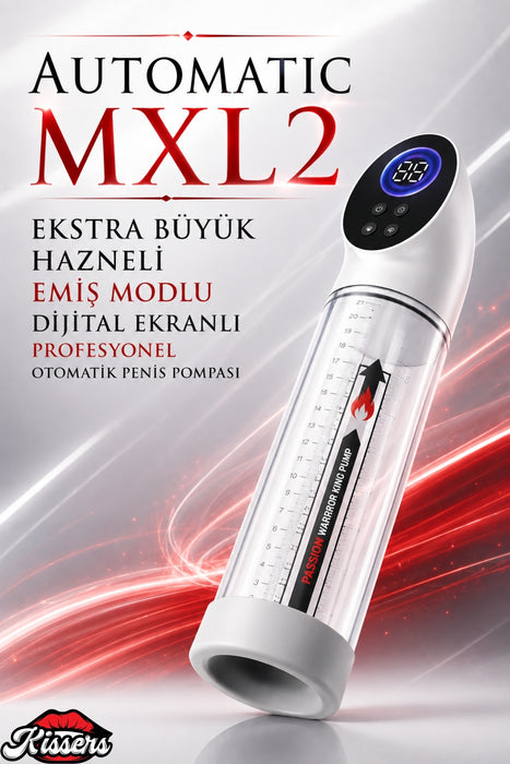 Automatic MXL 2 Ekstra Büyük Hazneli Emiş Modlu Dijital Ekranlı Profesyonel Otomatik Penis Pompası