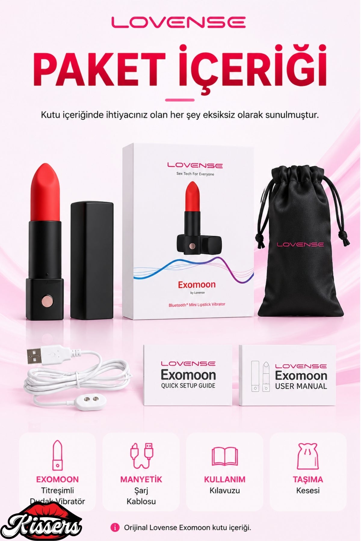 Lovense Dünyanin Her Yerinden Kontrol Edilebilen Exomoon Ruj Vibratör