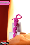 Sweety Kalp Şekilli Silikon Anal Plug 18,5 cm Pembe Boğumlu Kademeli Tasarım
