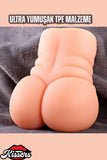 Dolgun Anal Vajinal Girişli Vajina Isıtma Ve Titreşimli El Tipi Realistik Mastürbatör 15 Cm