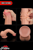 Kablolu Kumandalı Vantuzlu Güçlü Titreşimli Gerçekçi Yapay Penis Realistik Dokuda Dildo 29 cm
