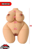10 Farklı Titreşim Anal Vajinal Isıtmalı 8 Kg 40 cm Melez Sex Doll Realistik Manken