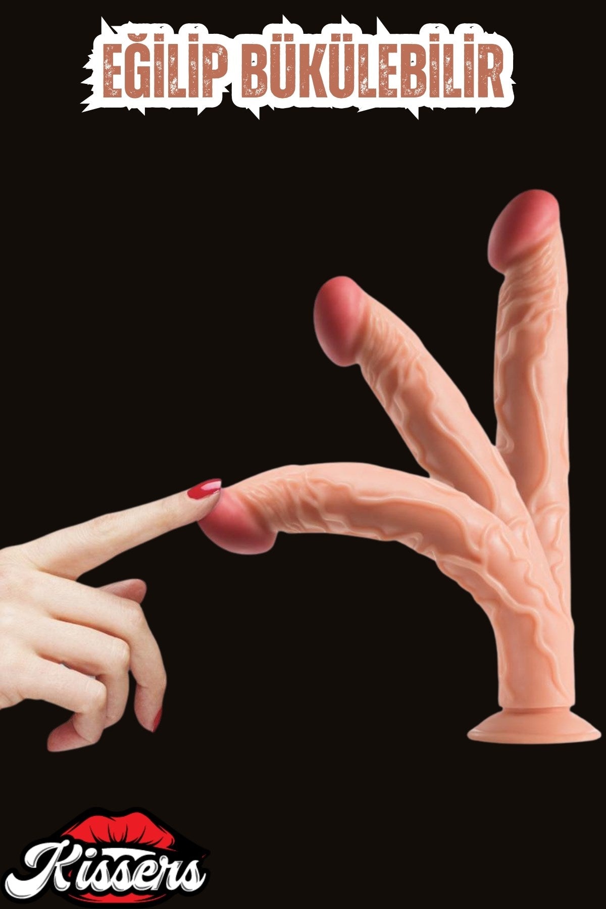 Oyuncak Gerçekçi Et Dokusunda Realistik Testissiz İnce Büyük Boy Penis Dildo 35 Cm