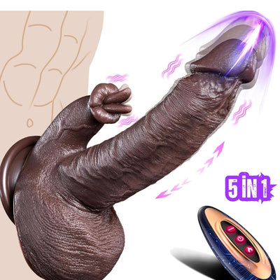Uzaktan Kumandalı İleri Geri Hareketli Dil Yalama Modlu Isıtmalı Dildo Penis 23 Cm