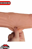 Kablolu Kumandalı Vantuzlu Güçlü Titreşimli Kayar Deri Penis Skin Dev Dildo 31 cm