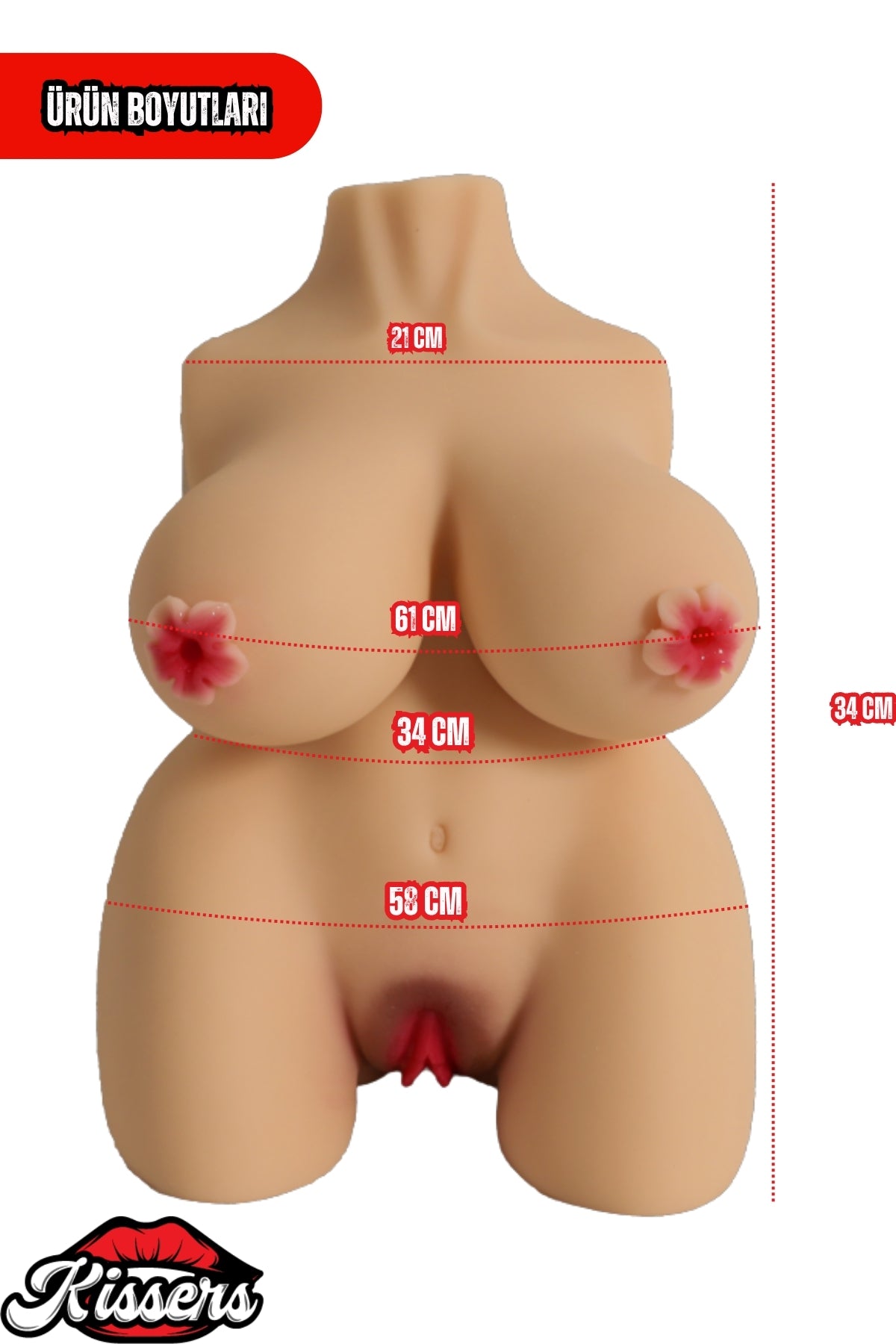 10 Farklı Titreşim Anal Vajinal Isıtmalı 4 Kg 34 cm Melez Sex Doll Realistik Manken