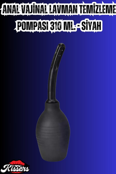 Cinsel Oyuncak Anal Vajinal Lavman Silikon Temizleme Pompası 350 Ml Siyah