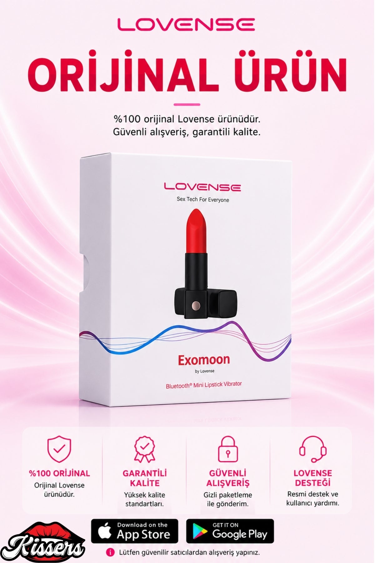 Lovense Dünyanin Her Yerinden Kontrol Edilebilen Exomoon Ruj Vibratör