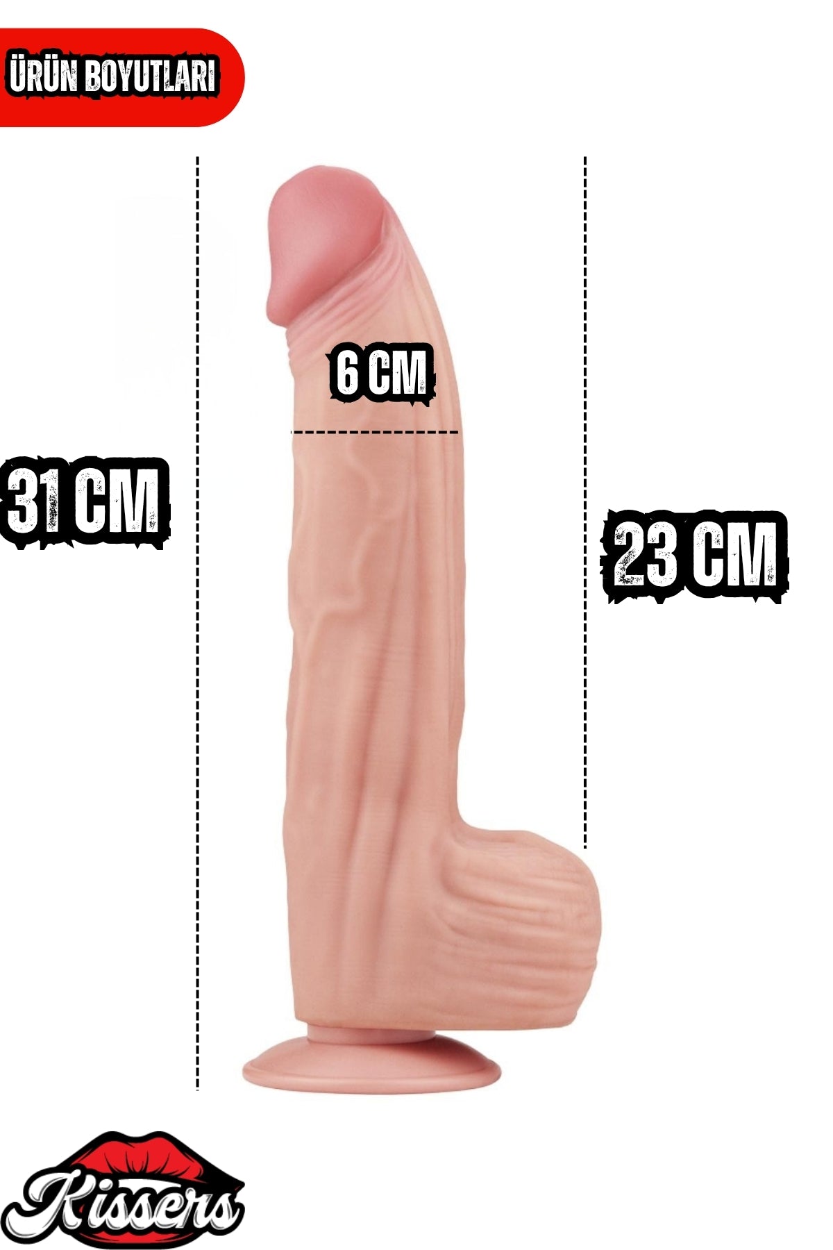 Kablolu Kumandalı Vantuzlu Güçlü Titreşimli Kayar Deri Penis Skin Dev Dildo 31 cm