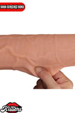 Kablolu Kumandalı Vantuzlu Güçlü Titreşimli Kayar Deri Penis Skin 35 cm