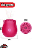 Gül Rose Tasarımlı Klitoris Titreşimli Emişli Şarjlı Soft Silikon Vakumlu Vibratör