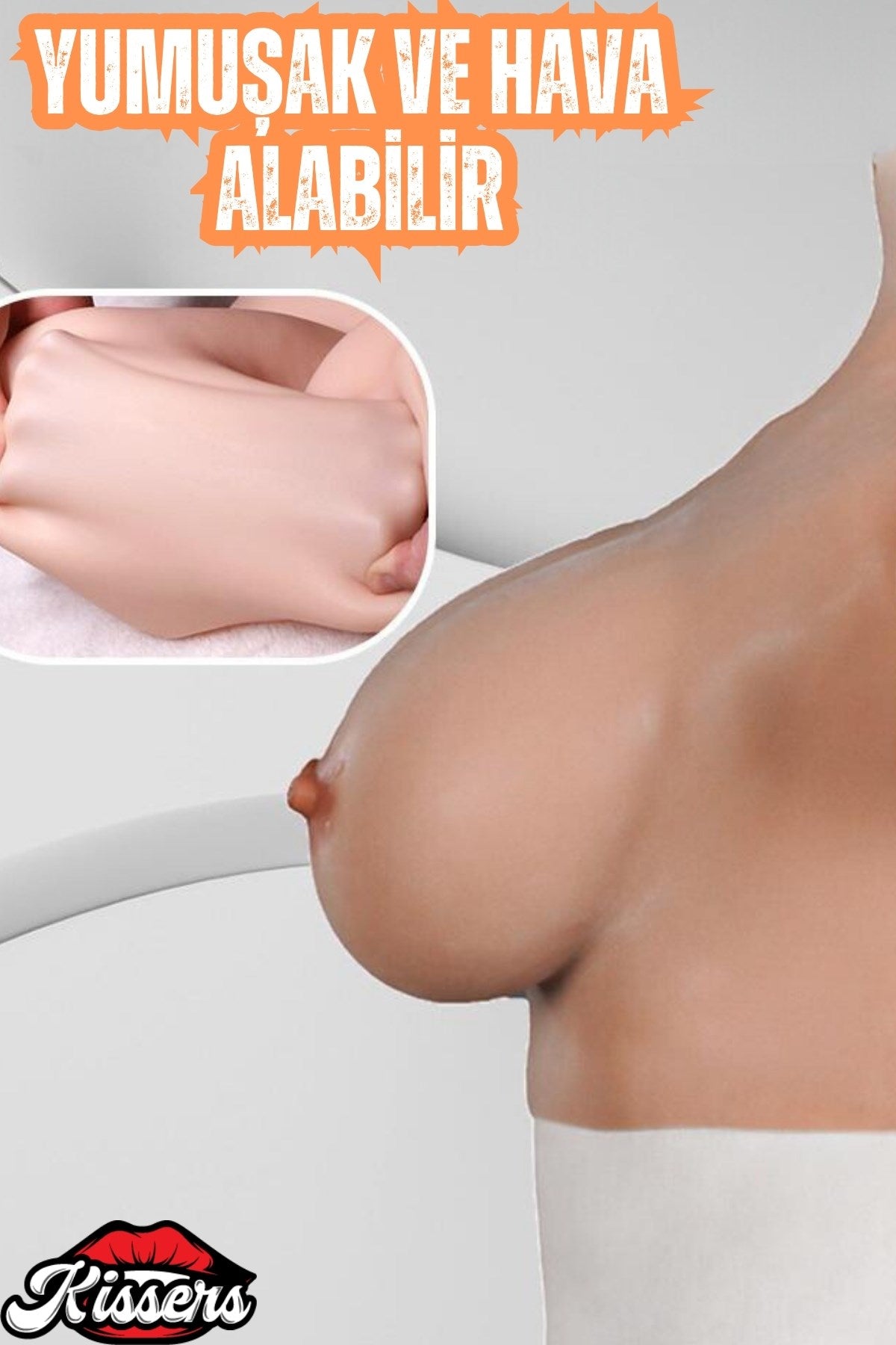 Medikal Silikon Gerçekçi Giyilebilir Suni Silikon Giyilebilir Yapay Göğüs Boyun Detaylı 81 Cm