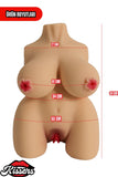 10 Farklı Titreşim Anal Vajinal Isıtmalı 3.2 Kg 21 cm Melez Sex Doll Realistik Manken