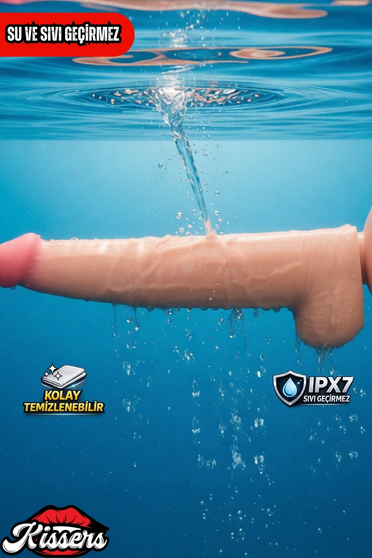 Kablolu Kumandalı Vantuzlu Güçlü Titreşimli Kayar Deri Penis Skin 35 cm