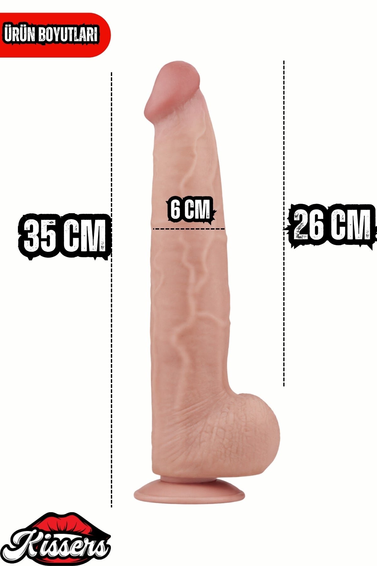 Kablolu Kumandalı Vantuzlu Güçlü Titreşimli Kayar Deri Penis Skin 35 cm