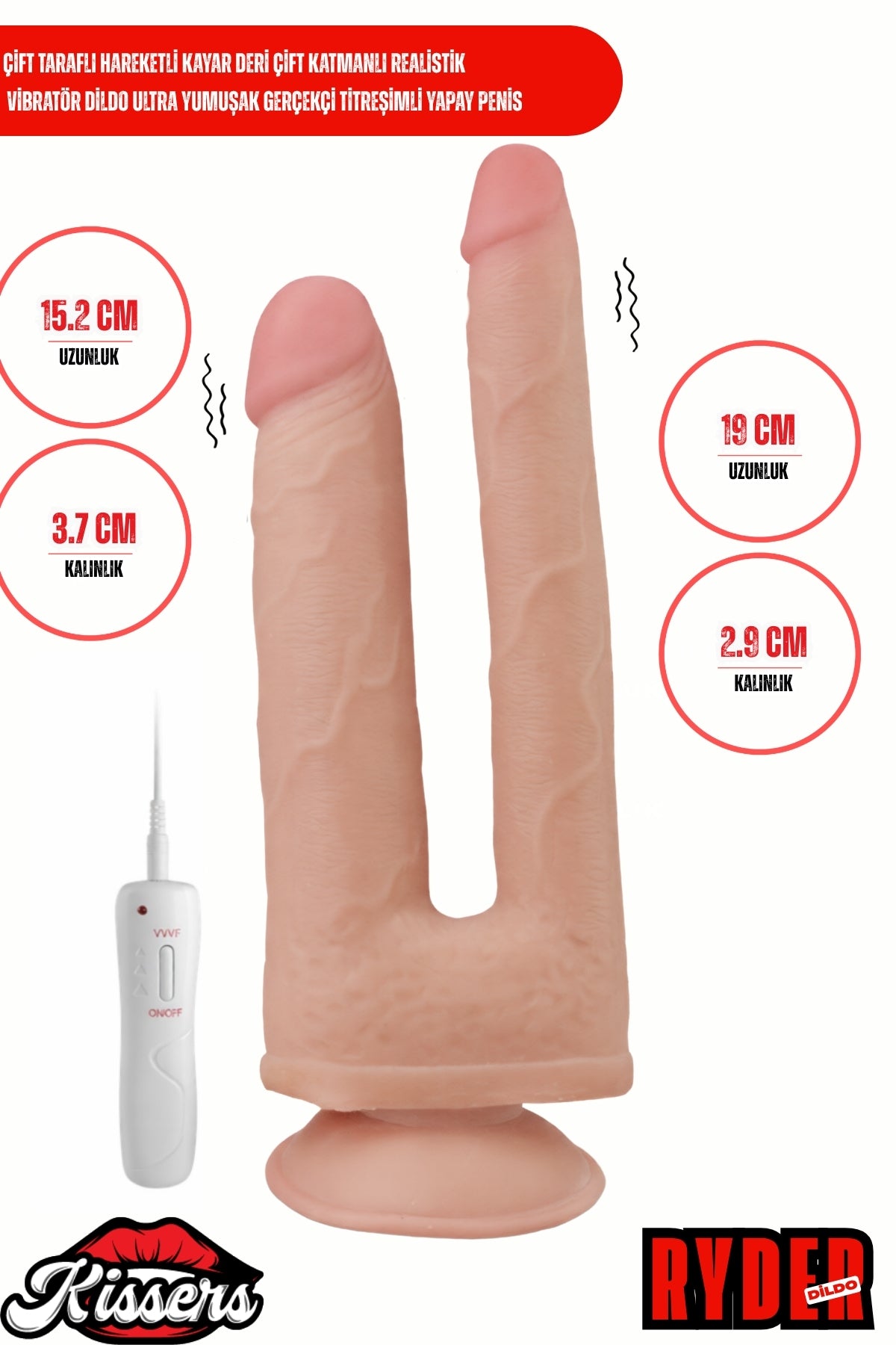 Çift Taraflı Hareketli Kayar deri Çift Katmanlı Realistik Vibratör Dildo Ultra Yumuşak Gerçekçi Titreşimli Yapay Penis
