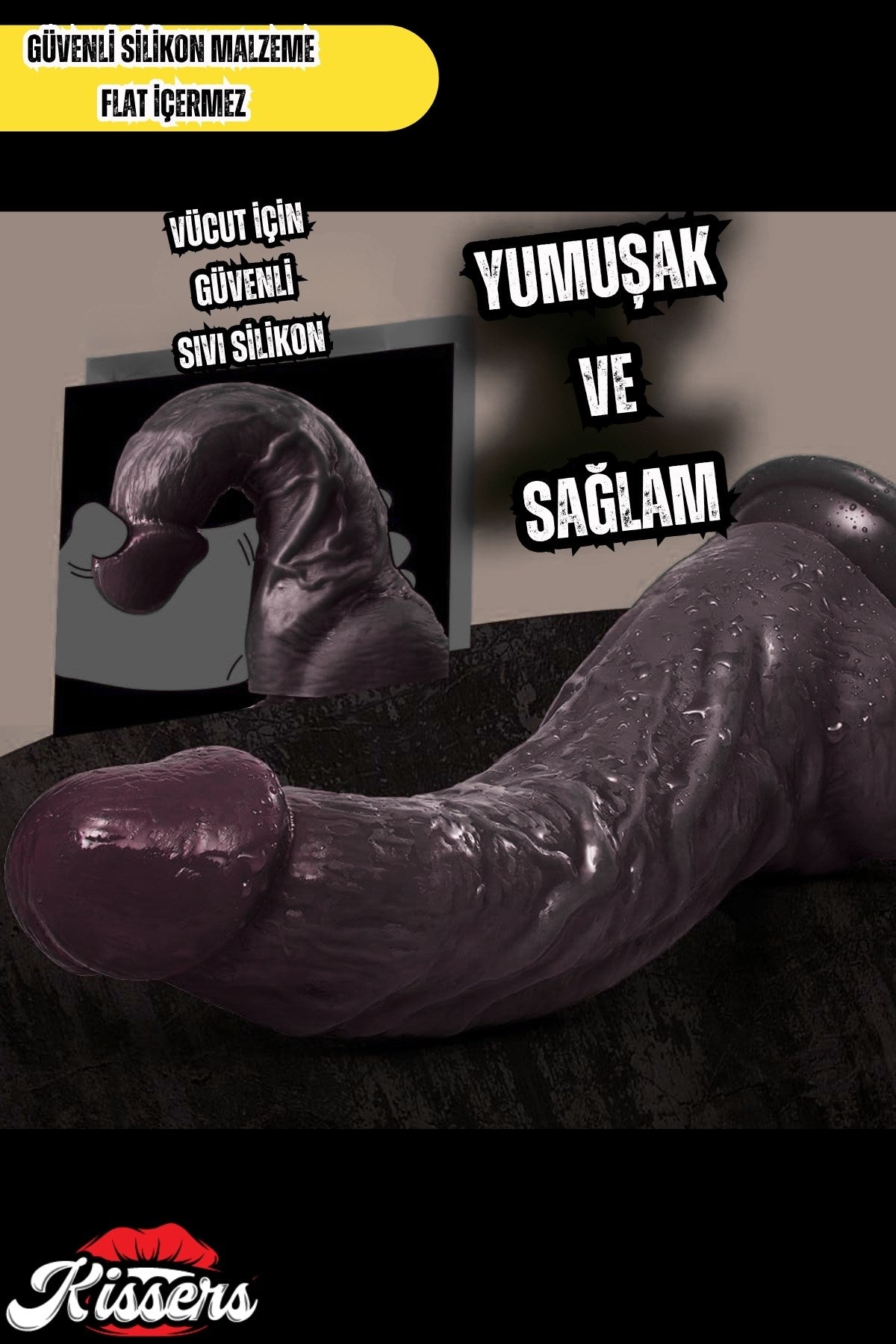 Ultra Realistik Esnek Damarlı Eğilip  kavisli Bükülebilir zenci Penis Dildo Kalın Penis 21 Cm