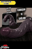 Ultra Realistik Esnek Damarlı Eğilip  kavisli Bükülebilir zenci Penis Dildo Kalın Penis 21 Cm