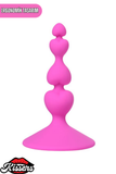 Loverty Vantuzlu Kalpli Silikon Anal Plug 8 cm Pembe Boğumlu Tasarım
