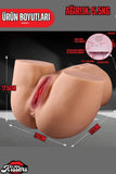 Yeni Nesil Anal Vajinal Emişli Sesli Titreşimli Isıtmalı 5.5 Kg 26 Cm Çift Girişli Realistik Kalça