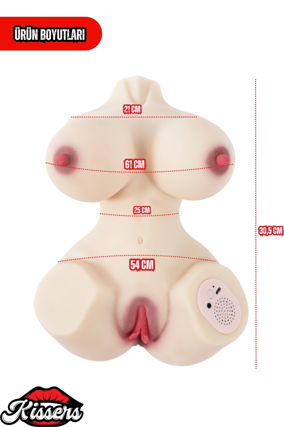 Sesli Titreşim Usb Şarjlı Anal Vajinal Isıtmalı 3.2 Kg 30.5 cm Beyaz Ten Sex Doll Realistik Manken