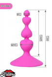 Loverty Vantuzlu Kalpli Silikon Anal Plug 8 cm Pembe Boğumlu Tasarım