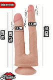 Çift Taraflı Hareketli Kayar deri Çift Katmanlı Realistik Vibratör Dildo Ultra Yumuşak Gerçekçi Titreşimli Yapay Penis