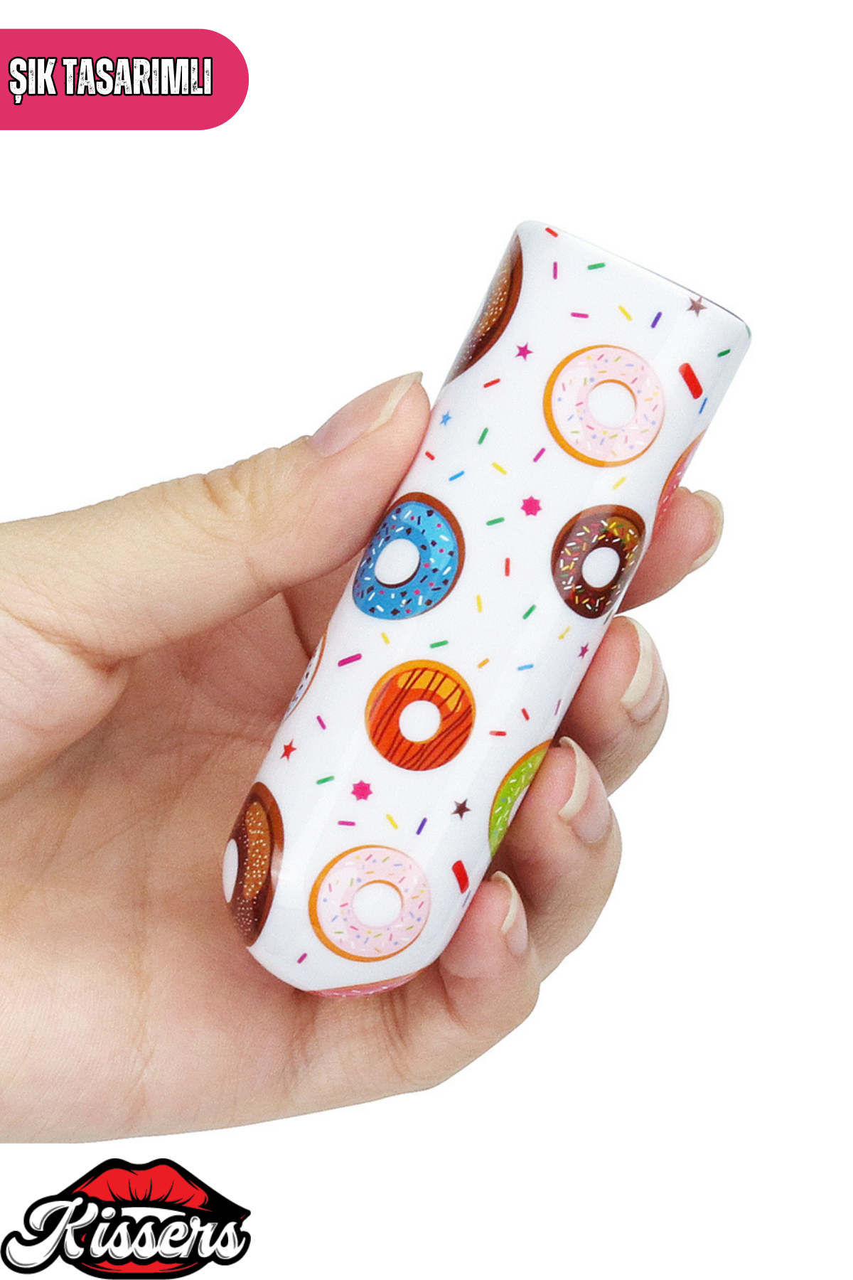 Lovetoy Donut Desenli Şarjlı Mini Vibratör Giyilebilir Güçlü Titreşimli Su Geçirmez Masaj Cihazı