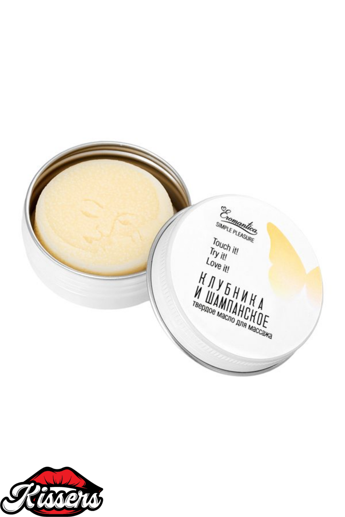 Kissers Eromantica Çilekli Şampanya Aromalı Katı Masaj Yağı 20 Gr