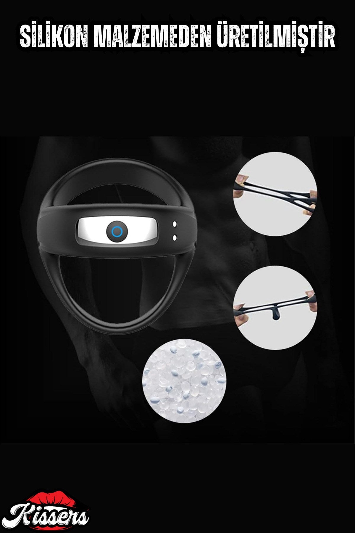 Manyetik Şarjlı 10 Modlu Silikon Titreşimli Klitoris Uyarıcılı Penis Halkası