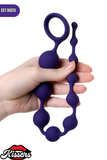 Grape Zincir Şeklinde Silikon Anal Plug 35 cm Mor Tutamaçlı Kademeli Tasarım