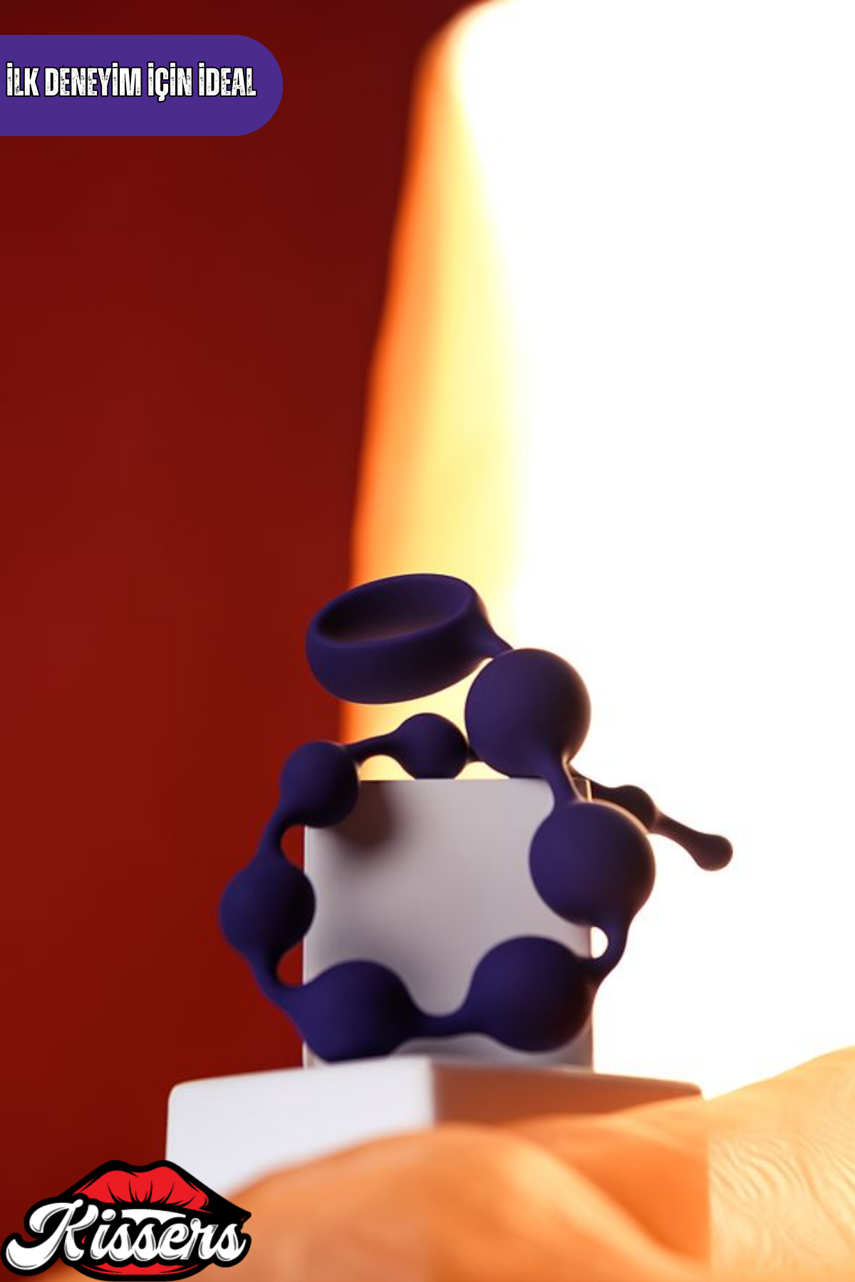 Grape Zincir Şeklinde Silikon Anal Plug 35 cm Mor Tutamaçlı Kademeli Tasarım