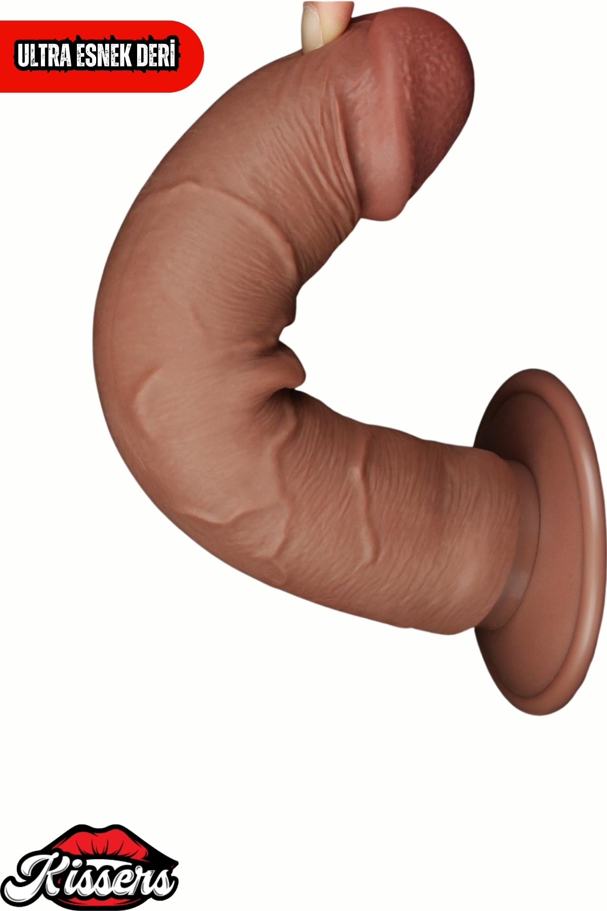 Kablolu Kumandalı Vantuzlu Güç Titreşimli Kayar Deri Melez Penis Dildo 20 cm